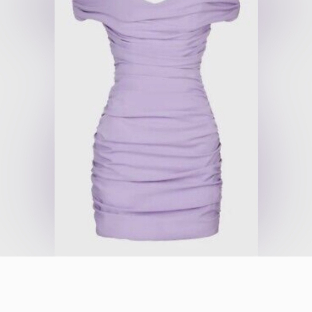 Purple Off-Shoulder Bodycon Mini Dress - Picture 8 of 11